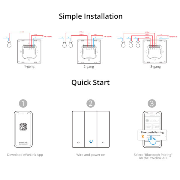 Sonoff M5 UK 1C ( 1 Button ) WiFi Smart Wall Mechanical Switch - Image 4