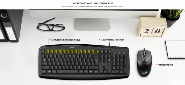 Genius Keyboard-Mouse Set Wired KM-200 Russian - Image 6