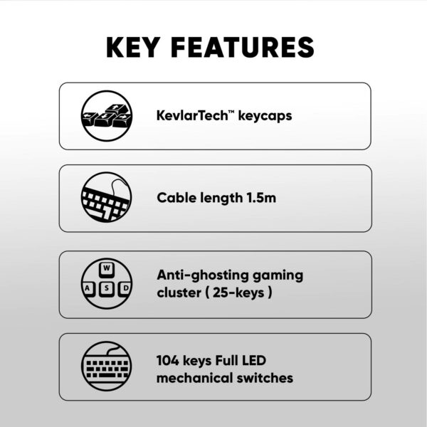 Armaggeddon Gaming Keyboard Mech 104K Clicky (Blue) MKA-7C (2024) Black - Image 7