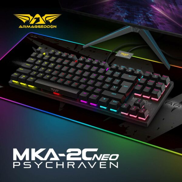 Armaggeddon Gaming Keyboard Mech 87K Linear (Red) MKA-2C NEO White - Image 9