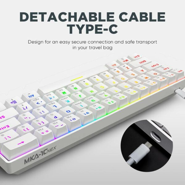 Armaggeddon Gaming Keyboard Mech 61K Clicky (Blue) MKA-1C NEX Black - Image 14