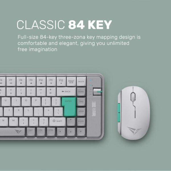 Alcatroz Keyboard & Mouse 2.4G+BT Combo 84K Tetriz Air 300C Winter White - Image 2