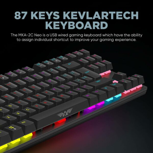 Armaggeddon Gaming Keyboard Mech 87K Linear (Red) MKA-2C NEO White - Image 7