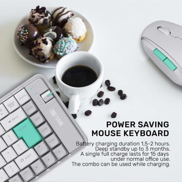 Alcatroz Keyboard & Mouse 2.4G+BT Combo 84K Tetriz Air 300C Winter White - Image 3