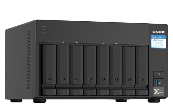 QNAP NAS 8-Bay Tower Quad-Core, 4GB RAM, PCIe Slot, 10GbE SFP+, 2.5GbE TS-832PX - Image 4
