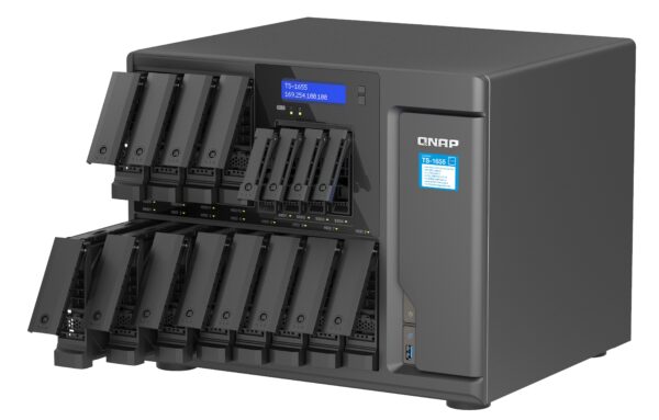 QNAP NAS 16-Bay Tower Intel Eight-Core, 8GB RAM, Triple PCIe Slots, Dual 2.5GbE Ports & SSD Caching TS-1655 - Image 4