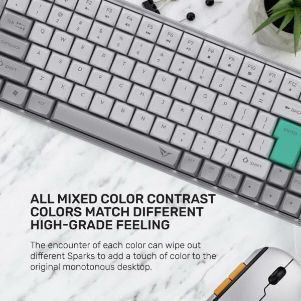 Alcatroz Keyboard & Mouse 2.4G+BT Combo 84K Tetriz Air 300C Winter White - Image 5