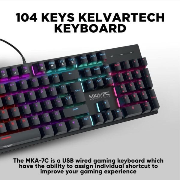 Armaggeddon Gaming Keyboard Mech 104K Clicky (Blue) MKA-7C (2024) Black - Image 2