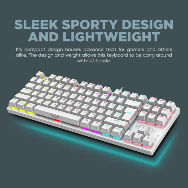 Armaggeddon Gaming Keyboard Mech 87K Linear (Red) MKA-2C NEO White - Image 4