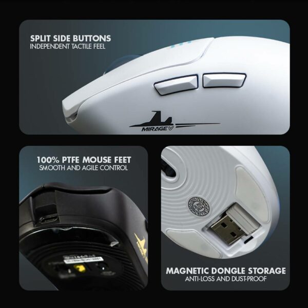 Armaggeddon Gaming Mouse Wired+2.4G+BT Recharge 5B MIRAGE-V Black - Image 7