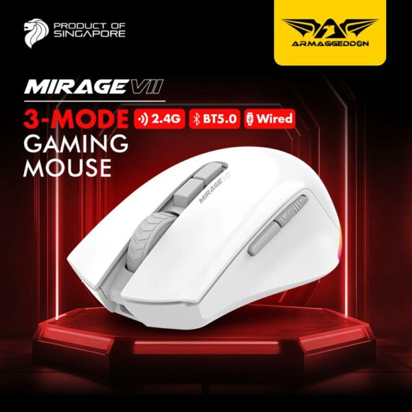 Armaggeddon Gaming Mouse Wired+2.4G+BT Recharge 7B MIRAGE VII Black - Image 9