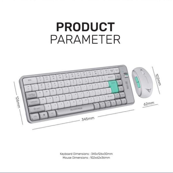 Alcatroz Keyboard & Mouse 2.4G+BT Combo 84K Tetriz Air 300C Winter White - Image 7