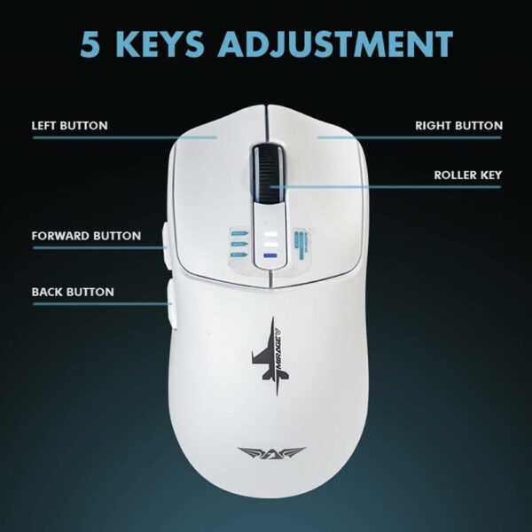 Armaggeddon Gaming Mouse Wired+2.4G+BT Recharge 5B MIRAGE-V Black - Image 8