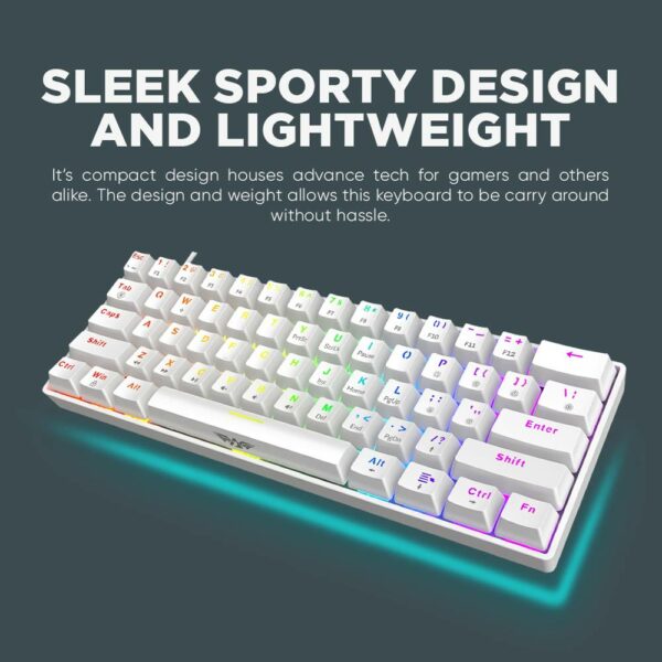 Armaggeddon Gaming Keyboard Mech 61K Clicky (Blue) MKA-1C NEX Black - Image 12