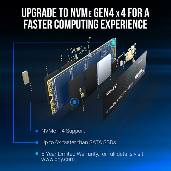 PNY SSD M.2 NVMe PCIe Gen4 1TB CS2140 - Image 4