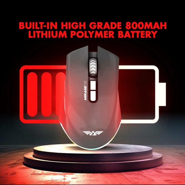 Armaggeddon Gaming Mouse Wired+2.4G+BT Recharge 7B MIRAGE VII Black - Image 2