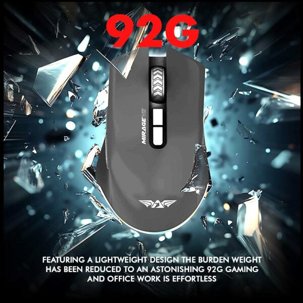 Armaggeddon Gaming Mouse Wired+2.4G+BT Recharge 7B MIRAGE VII Black - Image 5