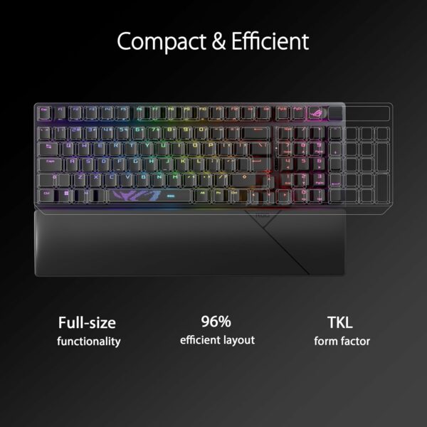 ASUS Gaming Keyboard Mechnanical Tri-Mode 2.4Ghz/Bluetooth/USB WristRest ROG STRIX SCOPE II 96 Wireless NXSW - Image 2