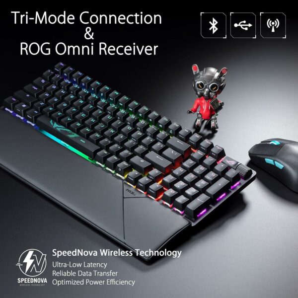 ASUS Gaming Keyboard Mechnanical Tri-Mode 2.4Ghz/Bluetooth/USB WristRest ROG STRIX SCOPE II 96 Wireless NXSW - Image 3